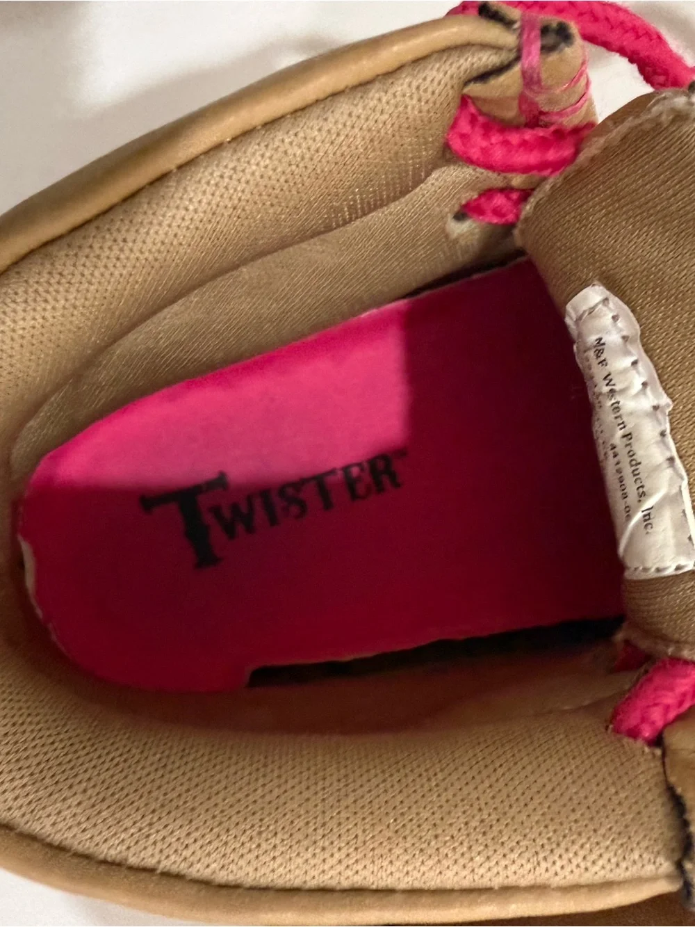 Twister Toddler Size 6 Tan Pink Moc Toe Chukka Shoes Boots